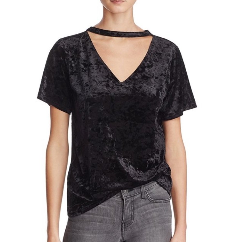NWOT Madewell Crushed Velvet Choker Tee Womens Top M